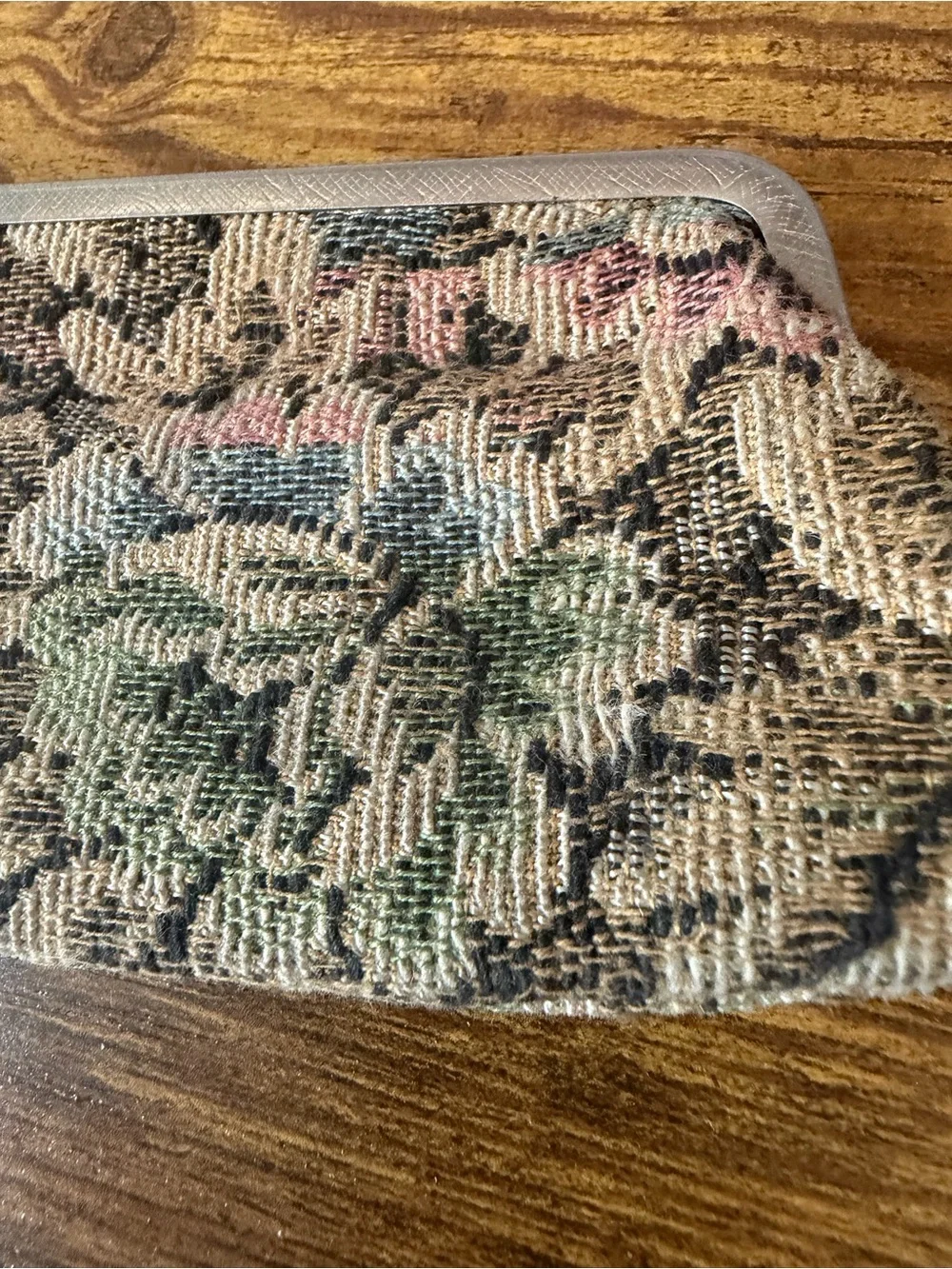 Vintage Rosanne Floral Tapestry Eyeglass Case Kiss Lock Fabric Optical Case USA